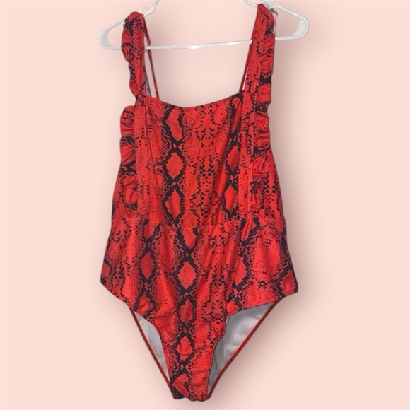 SHEIN Other - SHEIN Red Snakeskin Swimsuit
